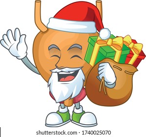 Santa bladder Cartoon character design with sacks of gifts