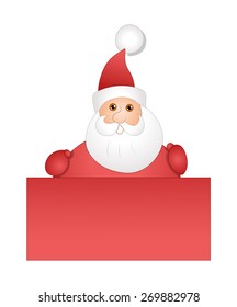 Santa with Blank Banner