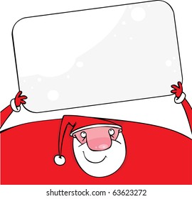 Santa with blank poster