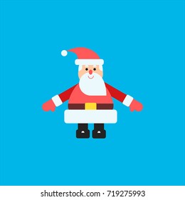 Santa in blue background flat vector illustration