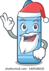 Santa blue crayon above a cartoon book