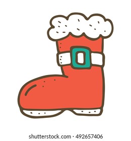 Santa boot. Vector illustration