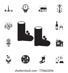 santa boots icon. Set of elements Christmas Holiday or New Year icons. Winter time premium quality graphic design collection icons for websites, web design on white background