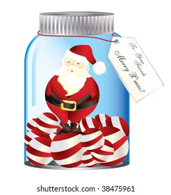 Santa in bottle graphic
