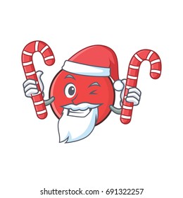 Santa bowling ball character cartoon with candy