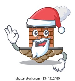 Santa brick chimney next the cartoon roof