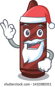 Santa brown crayon in the cartoon shape