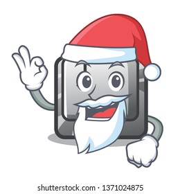 Santa button J in the mascot shape