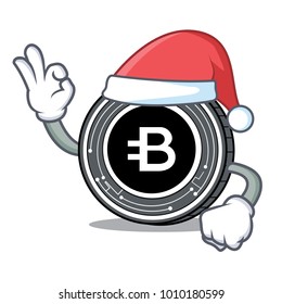 Santa Bytecoin coin mascot cartoon