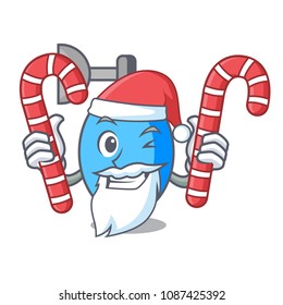 Santa with candy ambu bag mascot cartoon
