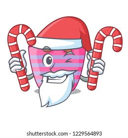 Santa with candy beautiful female beach bag on mascot