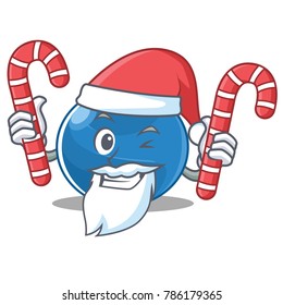 Santa with candy blueberry character cartoon style