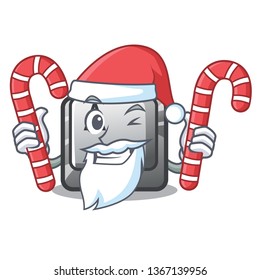 Santa with candy A button attached a cartoon keyboard