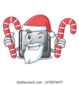 Santa with candy button F on a keyboard cartoon