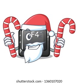 Santa with candy button f4 on the mascot computer