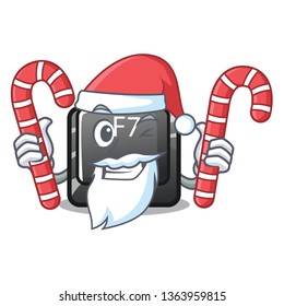 Santa with candy button f7 isolated in the character