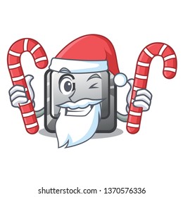 Santa with candy button G installed on mascot computer
