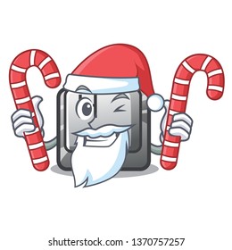 Santa with candy button H on a the character