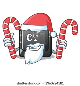 Santa with candy button page up the keyboard mascot