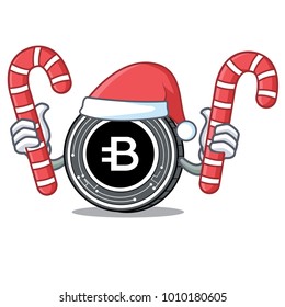 Santa with candy Bytecoin coin mascot cartoon