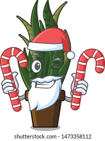 Santa with candy cartoon snake plant 