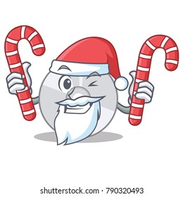 Santa with candy CD mascot cartoon style