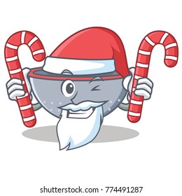 Santa with candy colander utensil character cartoon