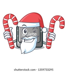 Santa with candy delete button toys in shape cartoon