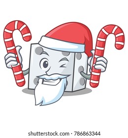 Santa with candy dice character cartoon style