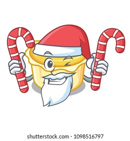 Santa with candy egg tart mascot cartoon