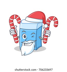 Santa with candy eraser character mascot style