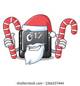Santa with candy f12 button installed on cartoon computer