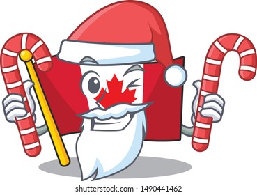 Santa with candy flag canadian with in the character