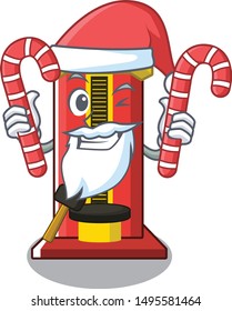 Santa with candy hammer game machine with the cartoon