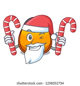 Santa with candy hobo bag shape on a cartoon