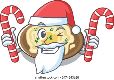 Santa with candy hummus isolated with in the character