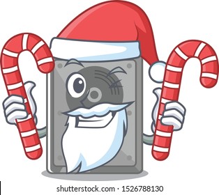 Santa with candy internal hard drive with cartoon shape