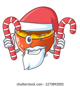 Santa with candy katsudon is served on mascot plate