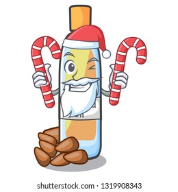 Santa with candy lenseed oil islated with the cartoon