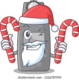 Santa with candy light meter with in the character