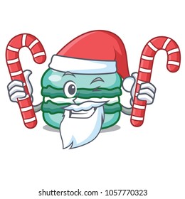 Santa with candy macaron character cartoon style