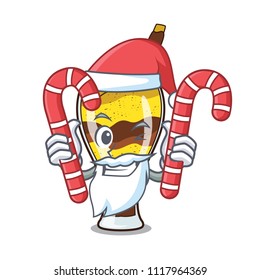 Santa with candy mangonada fruit mascot cartoon