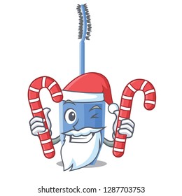 Santa with candy mascara brush on character dressing table