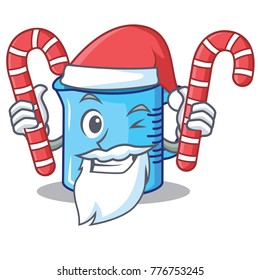 Santa with candy measuring cup character cartoon