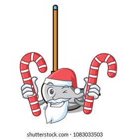 Santa with candy mop mascot cartoon style