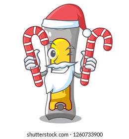 Santa with candy nail cutter isolated on a character