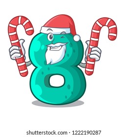 Santa with candy number eight volume logo the mascot