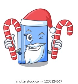 Santa with candy office binder file Isolated on cartoon