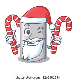 Santa with candy packaging for crackers isolation cartoon product