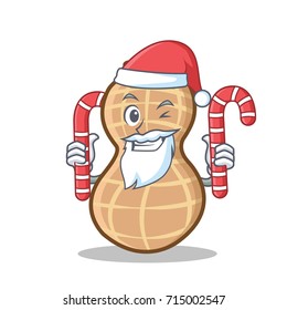 Santa with candy peanut character cartoon style